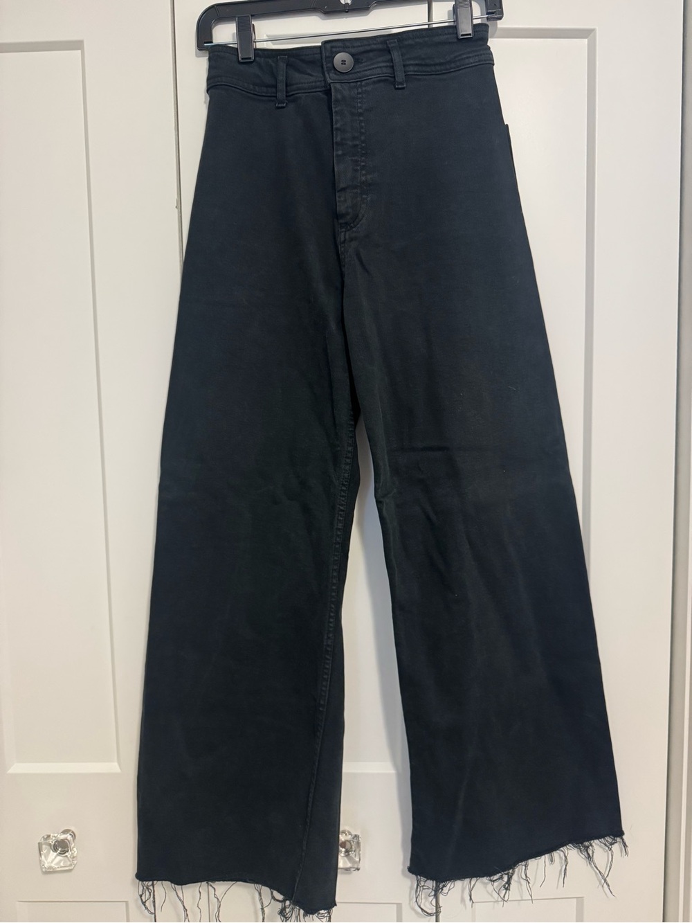Zara Black Wide-Leg Flare Jeans